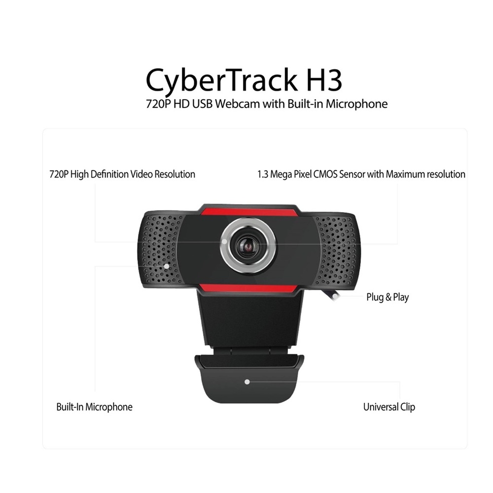 Adesso CyberTrack H3 HD (desktop webcam features 720p HD video) NEW